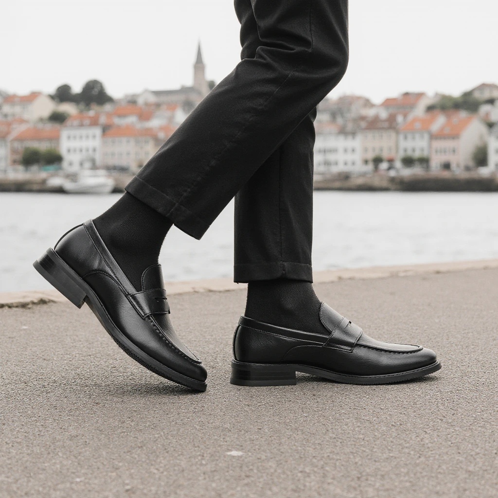 Women Formal Wear For Summer - Heren zwarte penny loafers, klassieke zakelijke