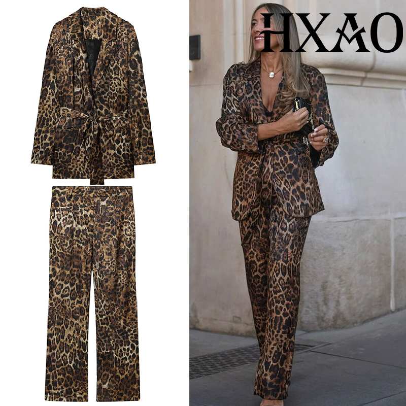 Women'S Formal Wear Pants - HXAO Luipaardbroeksets 2-delige set Vintage lange