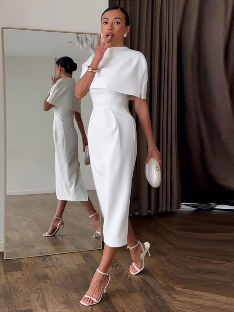 Women Formal Wear For Summer - 2026 Zomer Herfst Elegante Effen Sjaaljurk
