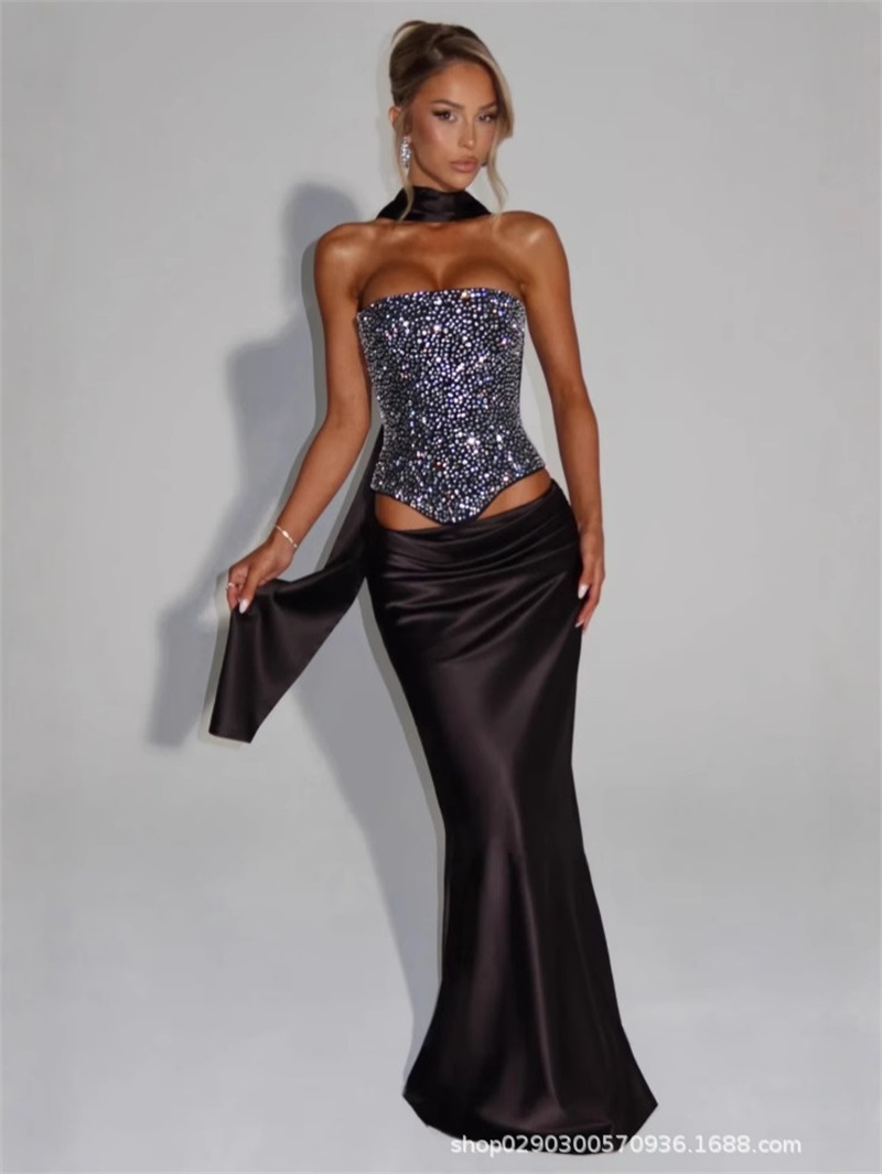 Women Formal Wear With Skirt - Sexy zeemeermin vrouwen galajurk 2-delig mouwloze