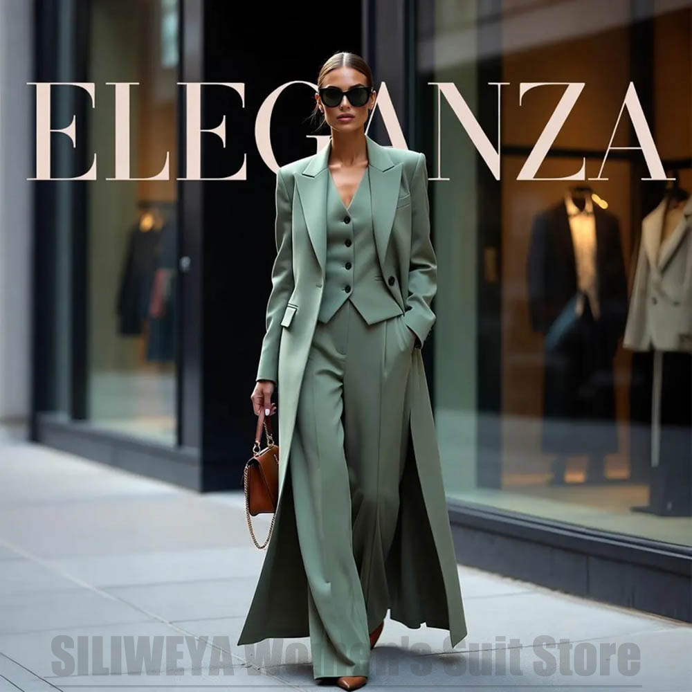 Women Formal Wear Shirt And Pant - Chique damespak driedelig met piek revers,