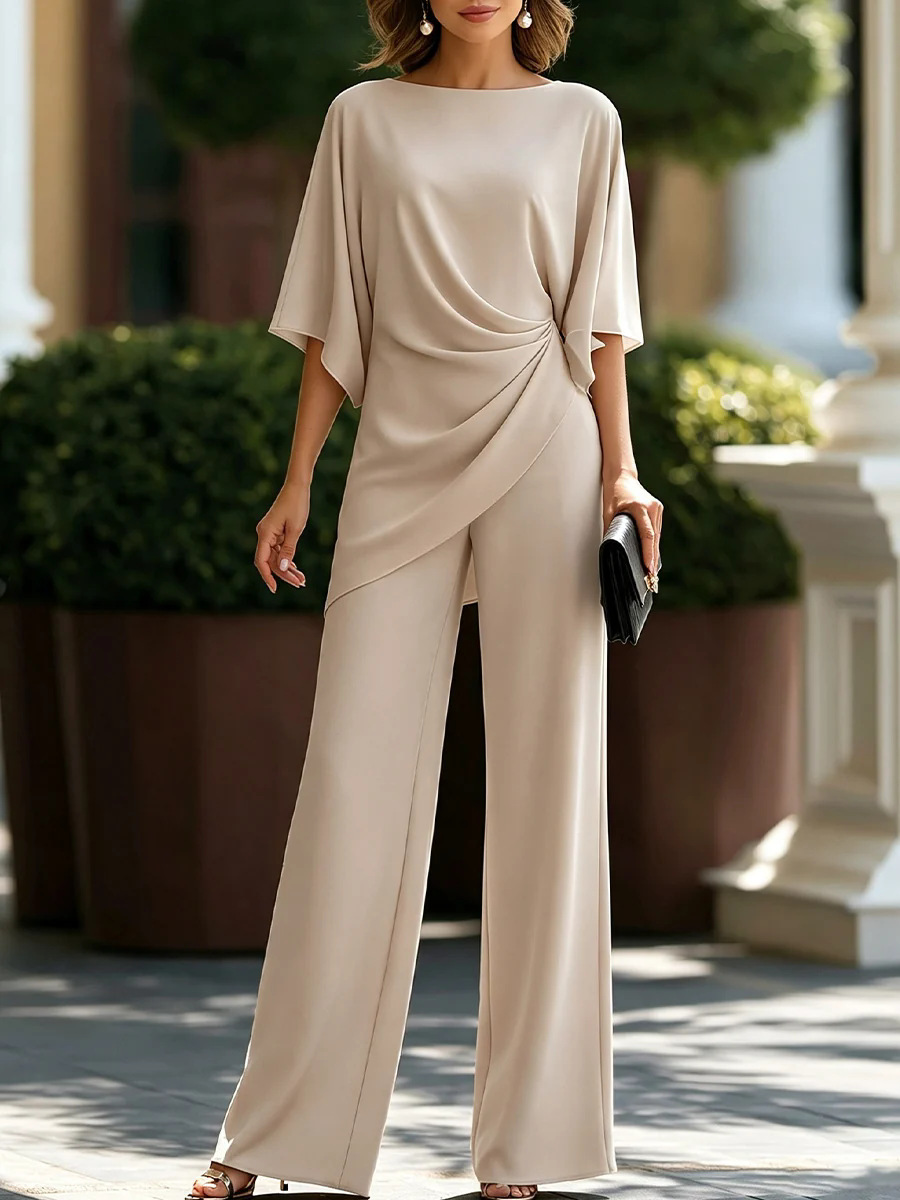Women'S Formal Wear Pants - Dames formele tweedelige sets met bootnek,