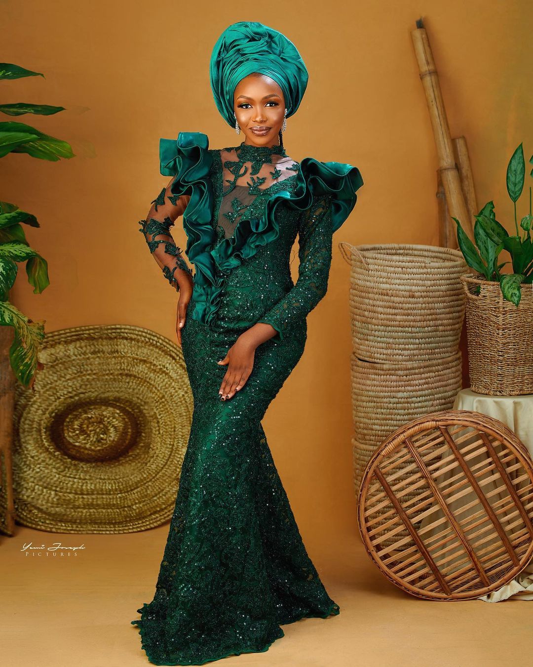 Women'S Formal Dinner Wear - Aangepaste Aso Ebi Avondjurken Hoge Hals