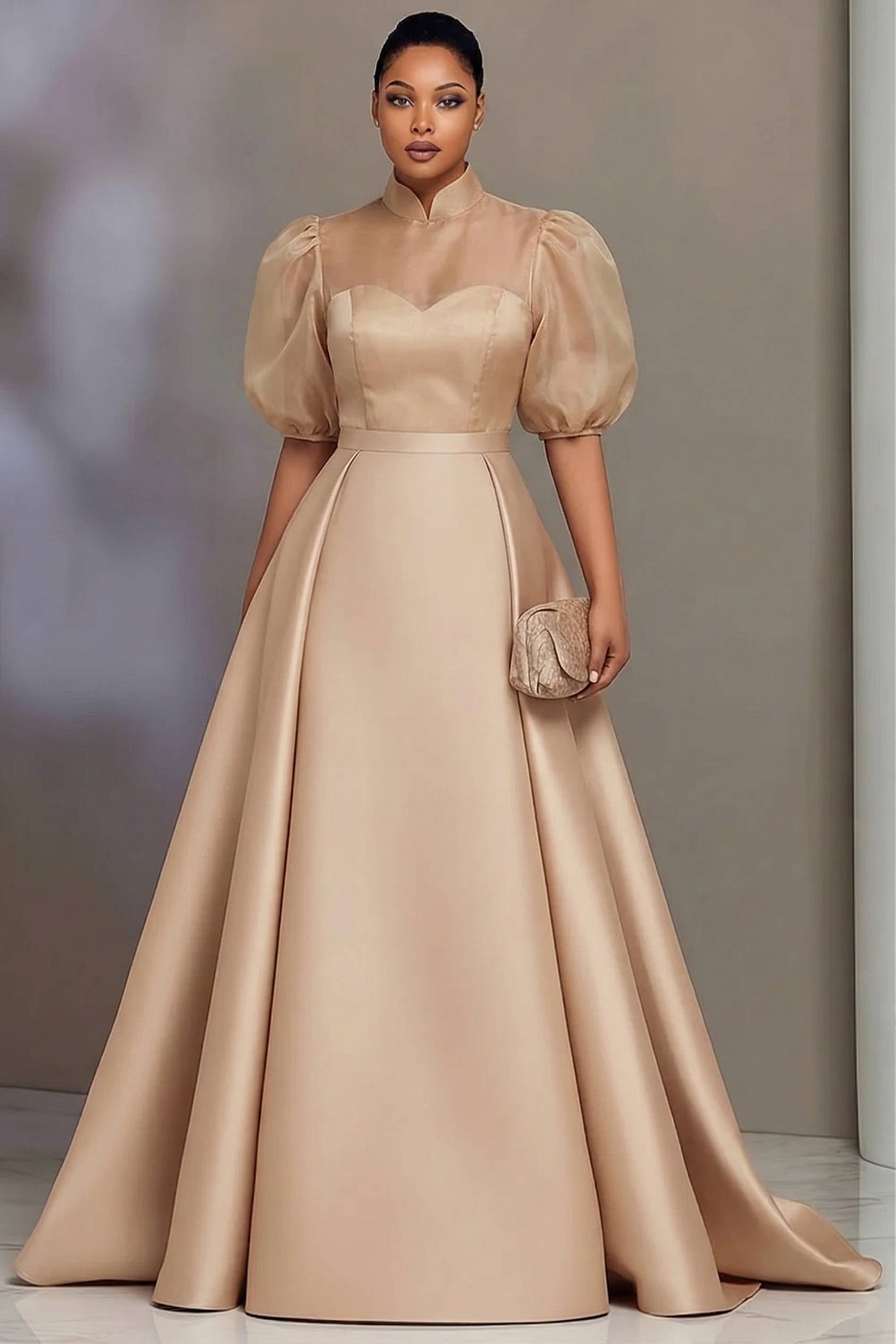Women'S Formal Wear Wedding - Plus size elegante satijnen gala jurken