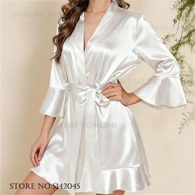 Women'S Formal Wear Wedding - Zijde satijn witte bruiloft gewaad jurk