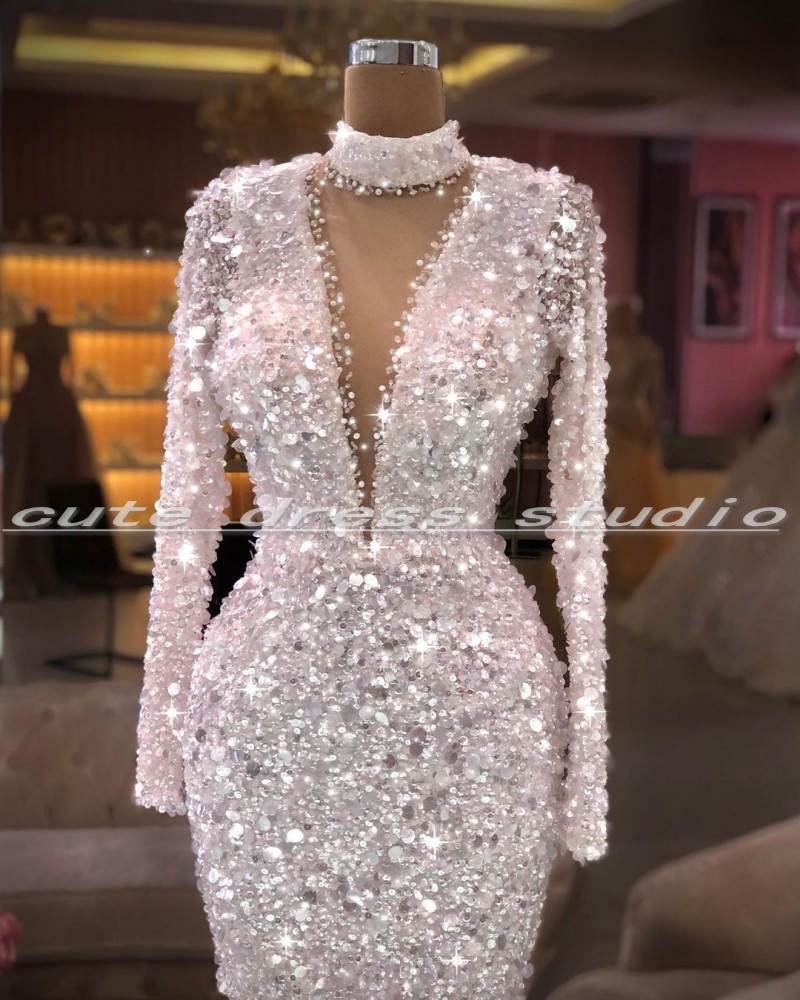 Witte Pailletten Avondjurken L - Women'S Formal Dinner Wear recensie en prijs