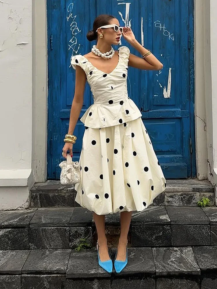 Elegante Polka Dot Dames Vest  - Women Formal Wear For Summer recensie en prijs