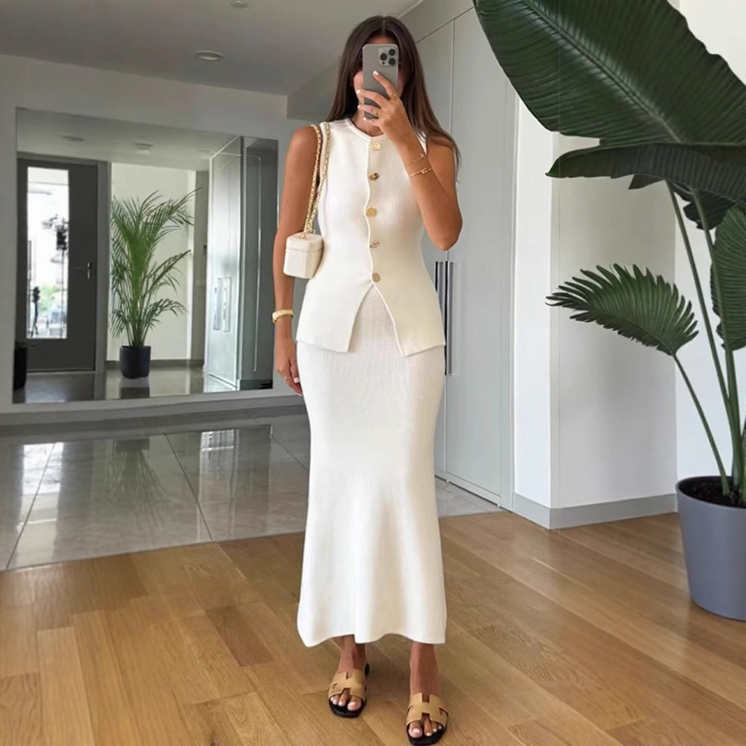 Mouwloze bodycon-top met ronde - Women Formal Wear With Skirt recensie en prijs
