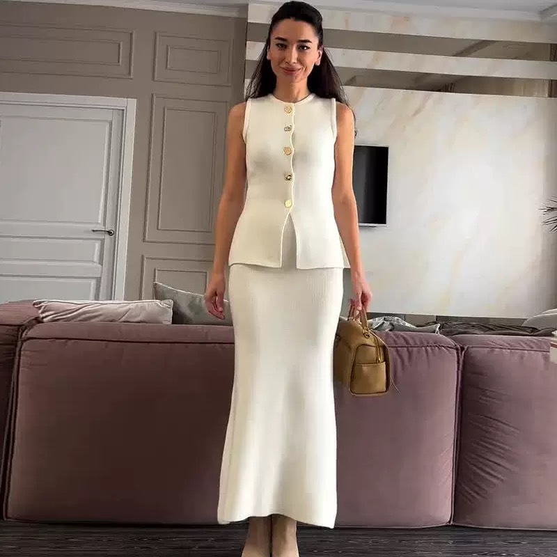 Mouwloze bodycon-top met ronde - Women Formal Wear With Skirt recensie en prijs