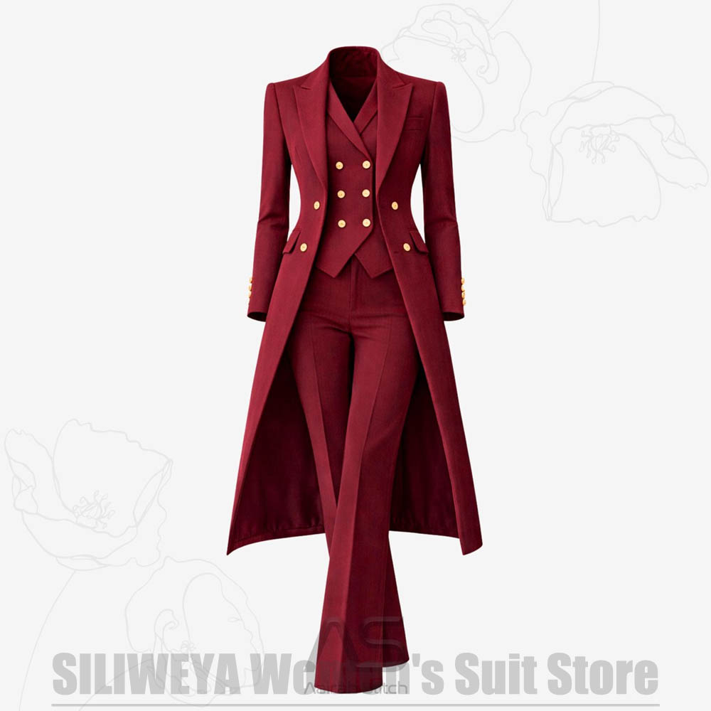 Damespak 3-delig dubbelgeknoop - Women Formal Wear Shirt And Pant recensie en prijs