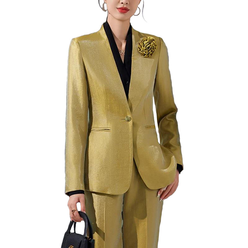 Vrouwen Blazer Broek Sets Goud - Women Formal Wear Trousers recensie en prijs