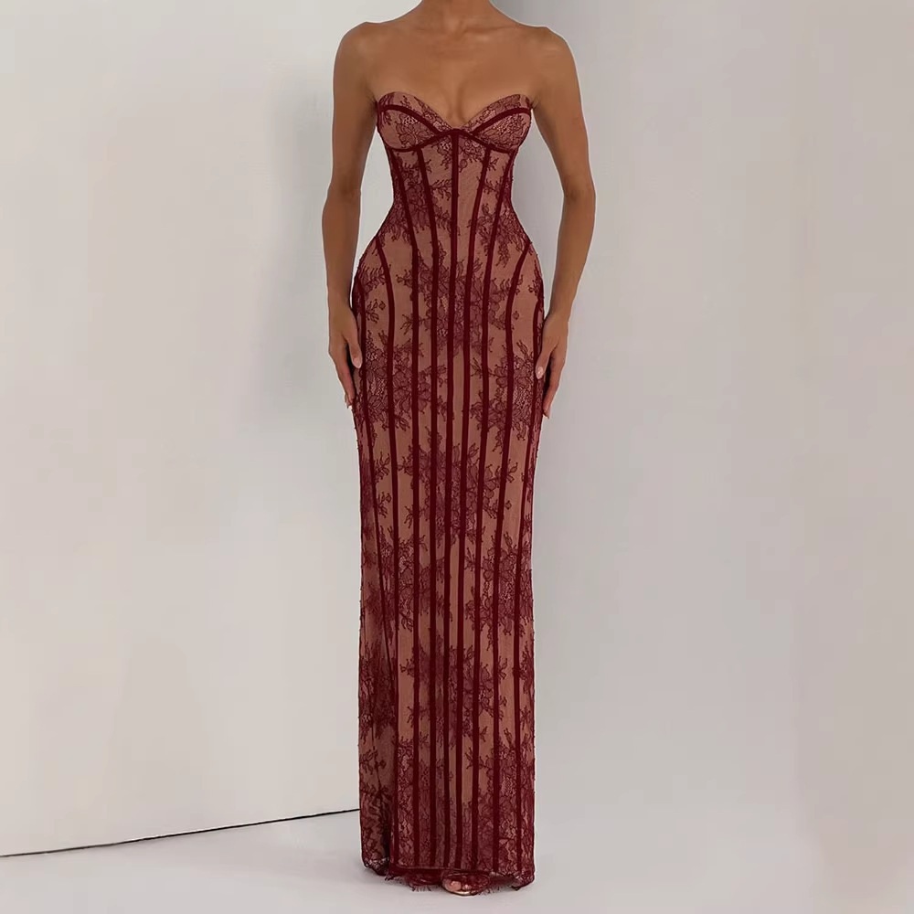 Strapless bodycon maxi jurk vo - Women Formal Wear For Summer recensie en prijs
