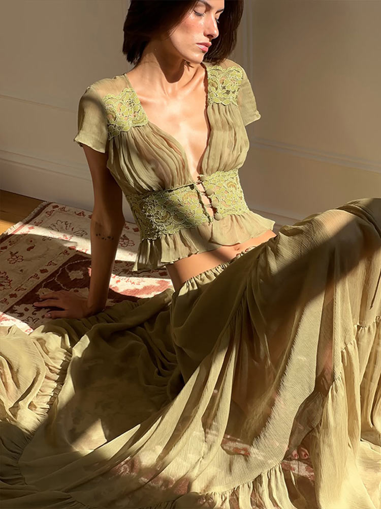 Elegant kant-patchwork dames s - Women Formal Wear For Summer recensie en prijs