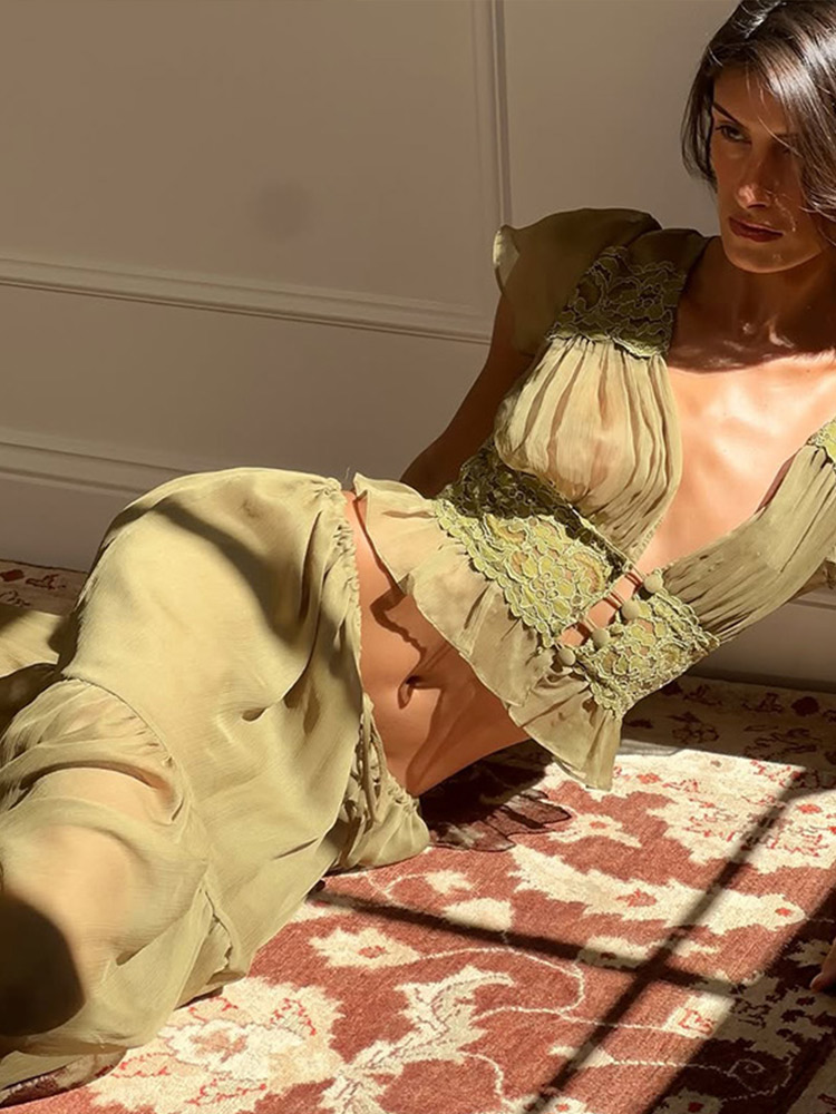 Elegant kant-patchwork dames s - Women Formal Wear For Summer recensie en prijs