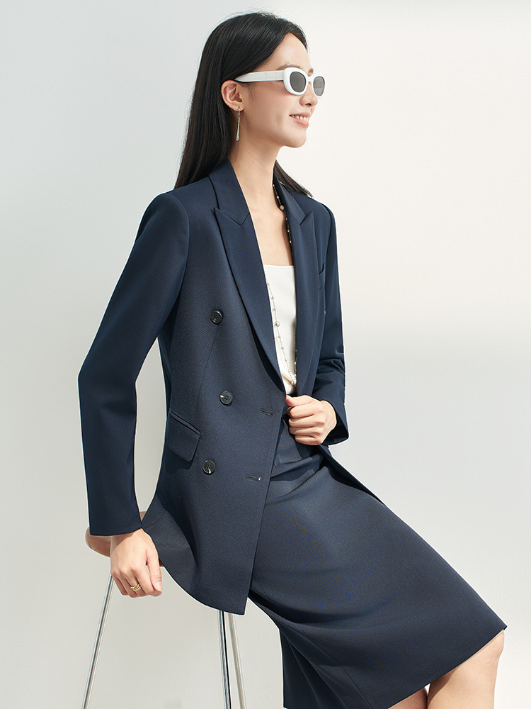 Marineblauw professioneel rokp - Women Formal Wear Shirt And Pant recensie en prijs